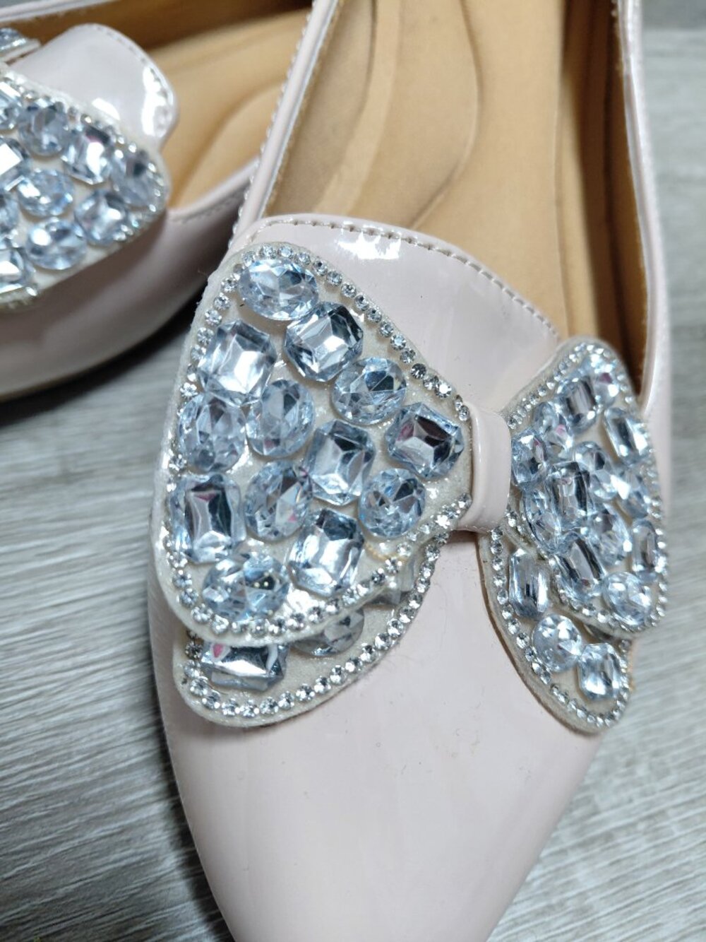 TOP Moda Women Rhinestone Ballet Flats Sparkly Lightweight Bow Light PinkSize 9 - Picture 2 of 7